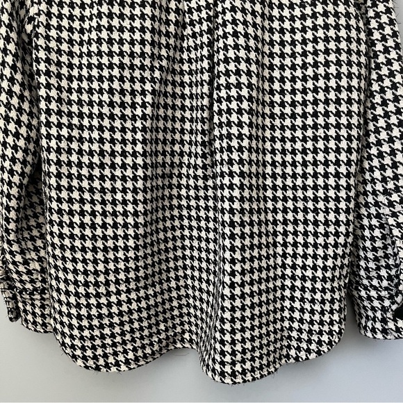Wayf Black & White Houndstooth Jacquard Snap Up Oversized Shirt Jacket Size S - Picture 15 of 16